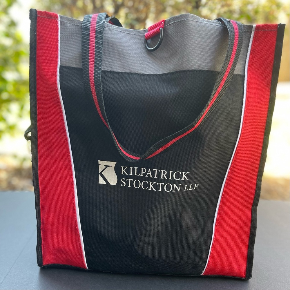 Red & Black Tote Bag with Shoulder Strap